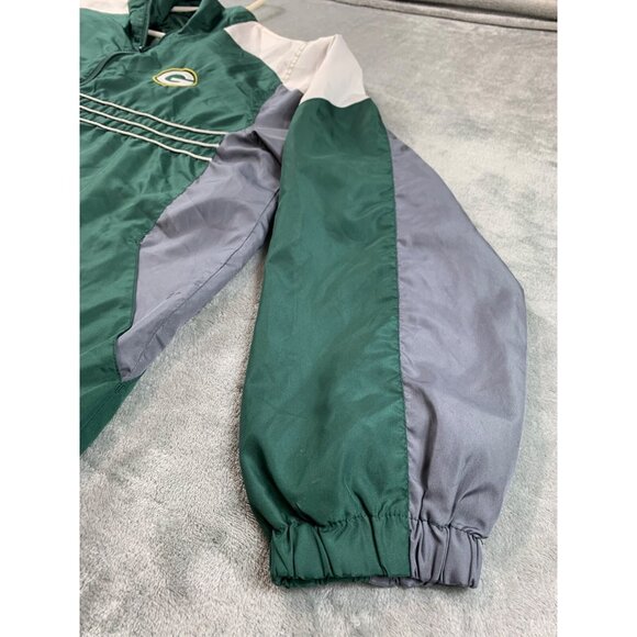 Vintage Green Bay Packers Jacket Men XL Green NFL Windbreaker Full Zip Reebok - Picture 9 of 13